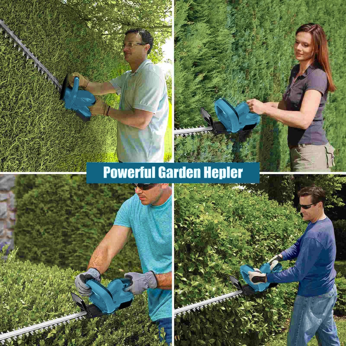 21 V Akku-Heckenschere, 22 Zoll, elektrischer Heckenschere mit Dual-Action-Klinge, 3/5 Zoll Schnittkapazität für Makita 18 V Akku