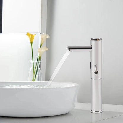 Basin Electronic Automatic Sensor Touchless Bathroom Sink Faucet, Motion Activated Hands-Free Vessel Sink Tap