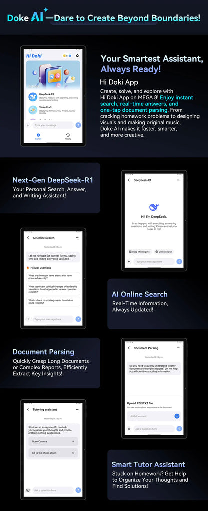 Blackview Mega 8 [No EU Charger] Tablet 11000mAh 13" FHD Display 36GB+512GB 50MP+13MP+0.08MP Android 15 90Hz 2K Dual SIM 4G 1080P.