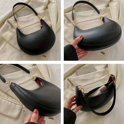 New Fashionable High-end Moon-shaped Baseball Bag, Showing Luxury, Women's Single Shoulder Bag.