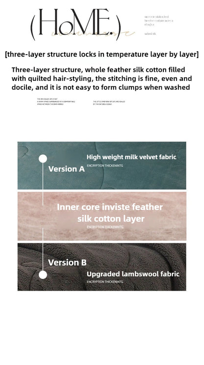Milk Fleece Autumn Winter Warm Weighted Blankets for Beds European Thickened Beibei Velvet Throw Blanket Warmth Quilt Comforter.