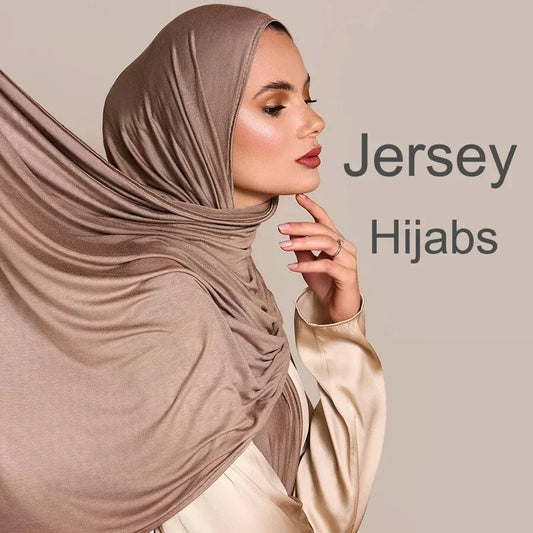 Modal Cotton Jersey Hijab Scarf Long Muslim Shawl Plain Soft Turban Tie Head Wraps For Women Africa Headband 170x60cm.