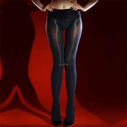 100D Horse Oil Tight High Elastic Pantyhose Stockings Shiny Autumn Thermal Velvet Pantyhose Smooth Thicken Tights Legging Outfit