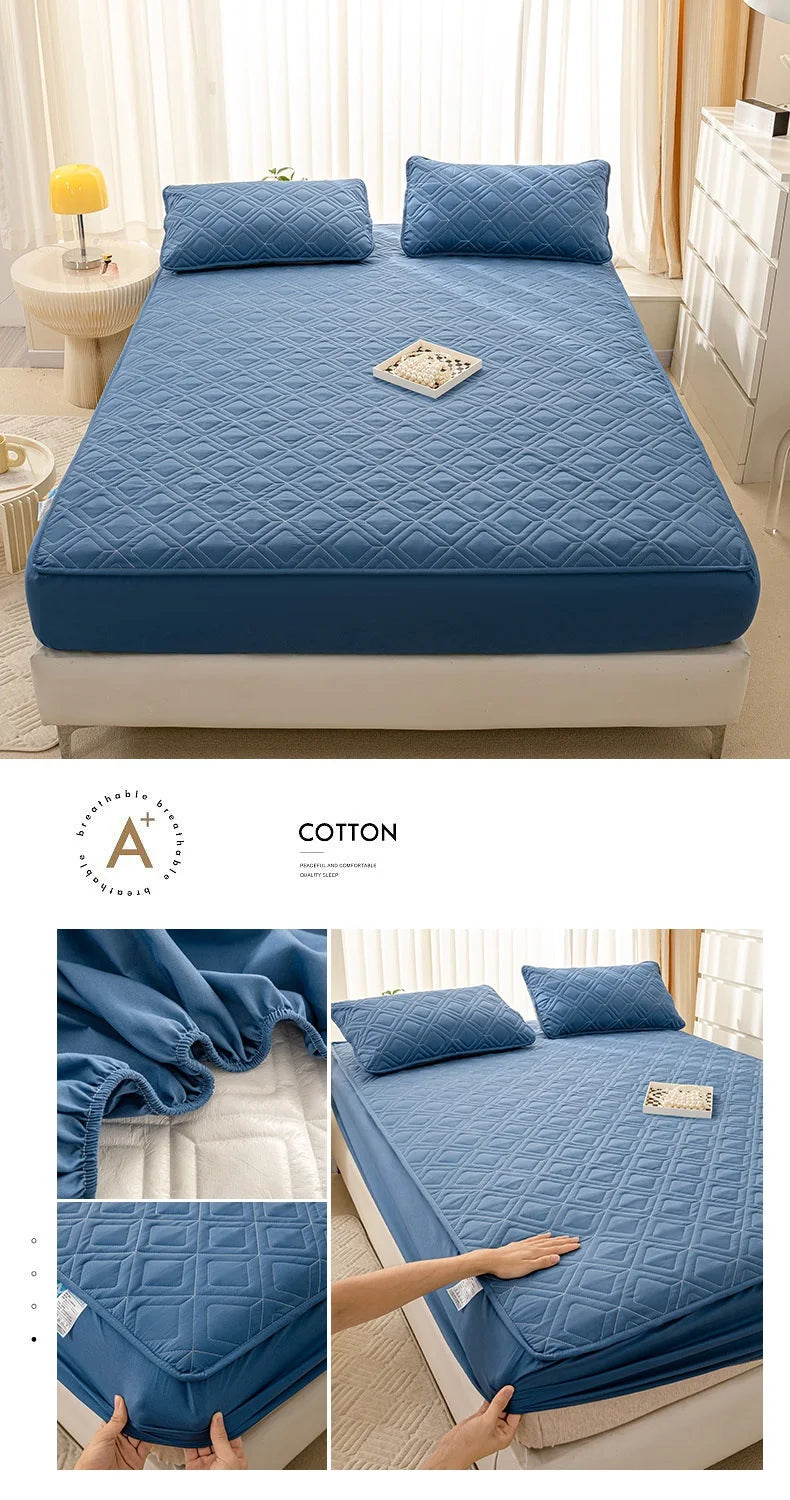 Waterproof Mattress Cover Cartoon Style Bed Covers Quilted Fitted Sheet постельное белье Thickened Bedspread(No Pillowcase)