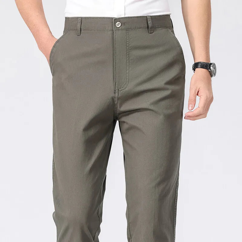 Chino-Hose für Herren, Business-Casual-Kleiderhose, Frühling, Sommer, Herbst, leichte, bequeme Hose mit Taschen.