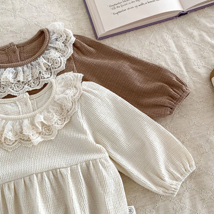 2PCS MILANCEL Frühling Baby Kleidung Spitze Kragen Säuglings Body Ein Stück Kleinkind Niedliche Prinzessin Outfit Kleidung für Neugeborene.