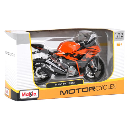 Maisto 1:12 KTM RC 390 Die Cast Vehicles Collectible Hobbies Motorcycle Model Toys.