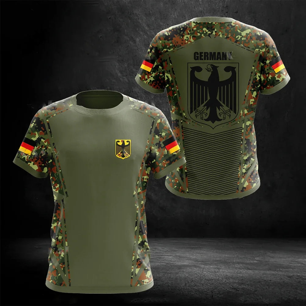 Fashionable and Lnteresting Germany Pictures For Men's T-Shirts Trend Digital Printing Casual Round Neck Short Sleeved.