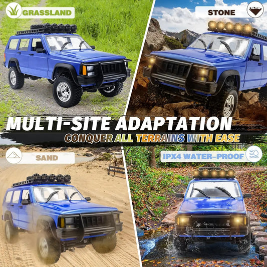 1:12 MN78 4WD Off-Road RC Car 2.4G Full Scale Short Truck With Headlights 280 Motor Real Scale Remote Control Toy Car Model.
