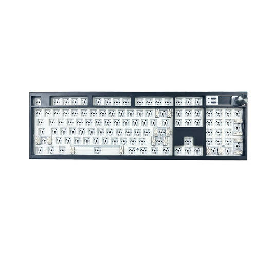 GMK104 Mechanical Keyboard Kit Three Mode Gaming Keyboard Hot Swap  Backlit Gasket Structure This VIA with display screen.