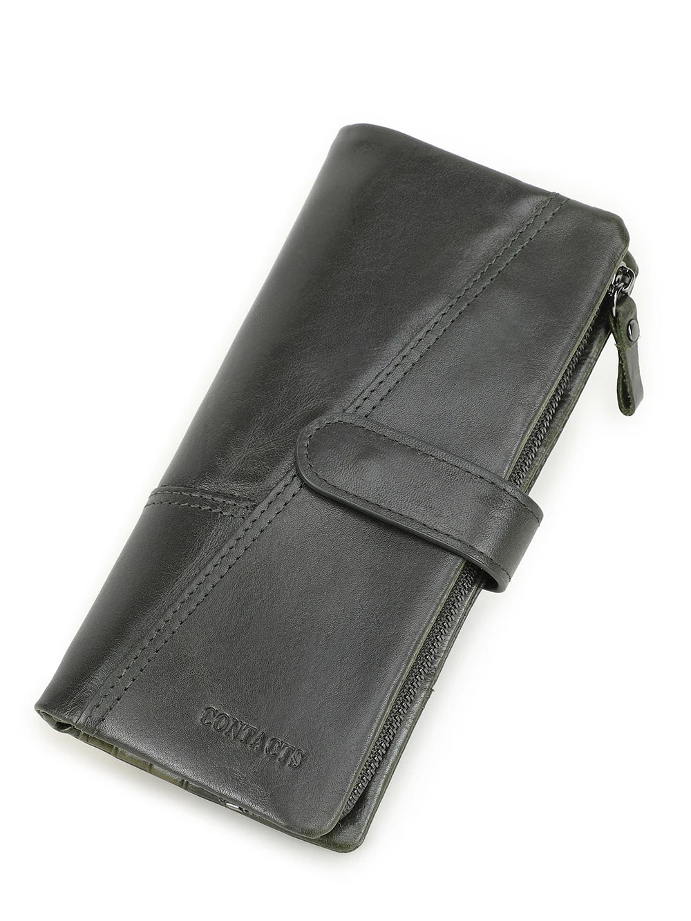 Contact's New Genuine Leather Wallet Fashion Coin Purse For Ladies Women Long Clutch Wallets With Cell Phone Bags Card Holder.