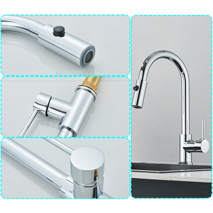 Low water pressure Kitchen Faucet Cold Hot Water Mixer Crane Tap Sprayer Stream Rotation Sink Tapware Multiple styles