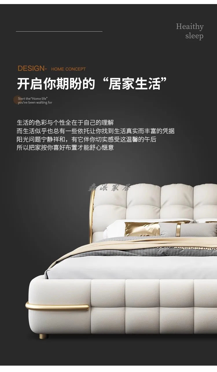 Ästhetisches, luxuriöses, einzigartiges Bett, Queen-Size-Bett, elastisches Schlafzimmer, Doppelbett, Schlafen, 180 x 200 cm, Camas De Matrimonio Dormitorio, Heimdekoration