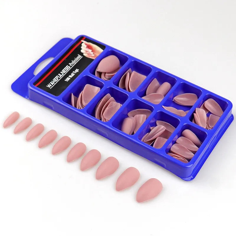 Long Matte Nails Beauty Nails Cute Stiletto Nails Long Pointy 100pcs/Box  Matte Black Stiletto Nails - Full Set  Edgy Black N