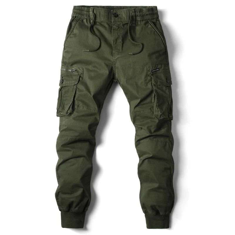 2024 New Cotton Men Cargo Pants Khaki Casual Men Tactical Joggers Cargo Multi-Pocket Fashions Black Army Trousers Work Wear.