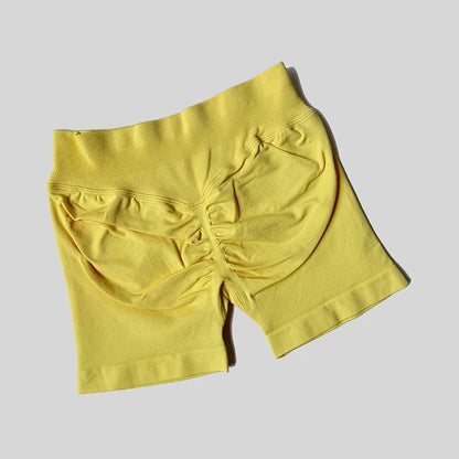 2025 Seamless Yoga Shorts Women Fitness Sports Biker 4.5" Low Ribbed Band Gym Shorts Workout Scrunch Butt Impact Leggings