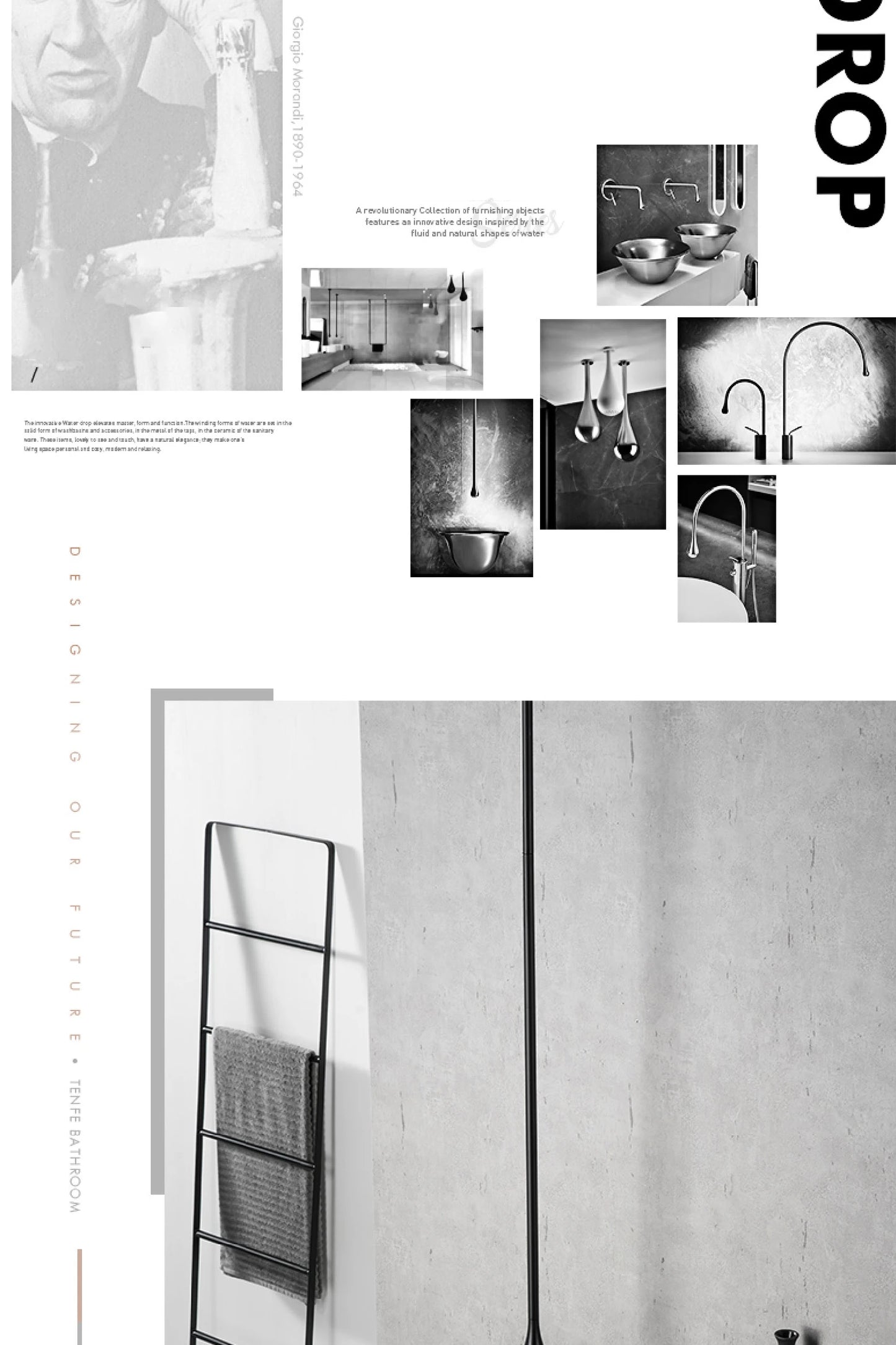 Luxuriöser Badezimmer-Wasserhahn aus gebürstetem Goldmessing im Deckendesign mit doppelter Steuerung von Hot & Cold-Waschtischarmaturen. Einfacher und anpassbarer Wasserhahn