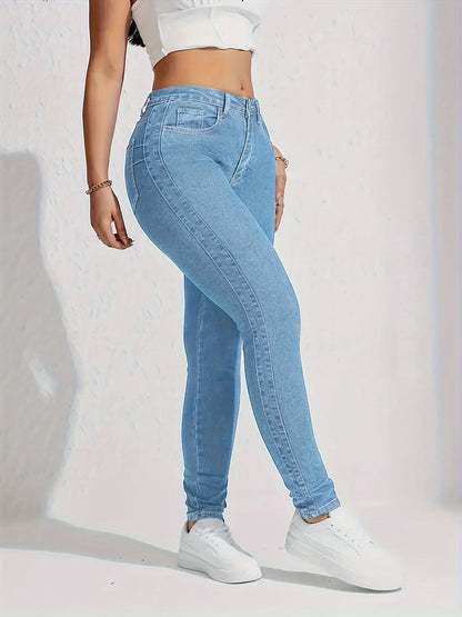 Exclusive Supply for Amazon Independent Station European and American Women's Clothing New Tight Elastic Pants Jeans  High Waist.