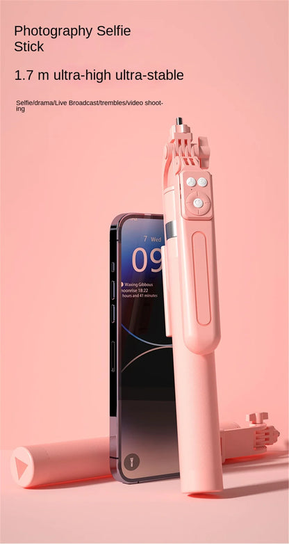 FGCLSY 1.7M selfie stick tripod with Light wireless remote control 360 ° rotation for smartphone video recording live streaming.