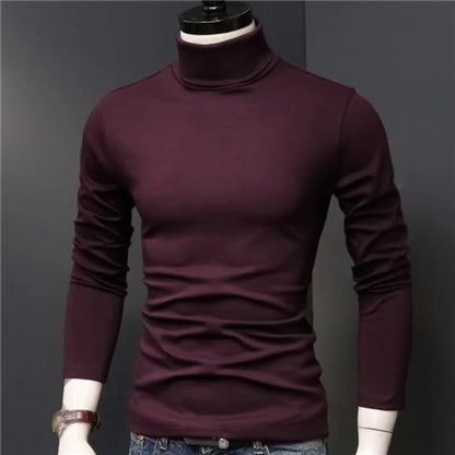 2023 new Sweater Men Solid Color Turtleneck Pullovers Pull Homme Men's cold Blouse Winter Long Sleeve T Shirts.