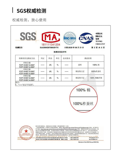 Pure Cotton Satin Jacquard Silk Pillows 48*74cm Mulberry silk Filling Anti Mite Soft Fluffy Hotel Sleeping Bedding Pillows.