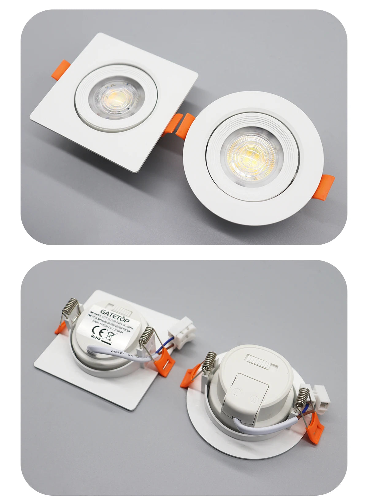 10 stücke CCT Spot Downlight Einbau LED Decke Licht 3 Farbe Eingestellt AC100-240V Zifferblatt Schalter 3000 K/4000 K/6500 K Innen Beleuchtung