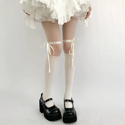 Sexy Blue Butterfly Net Stockings Women's Long Tube Socks Invisible Sweat Absorbent Polka Dot Design Pure Desire Stockings