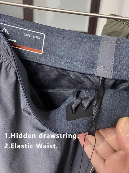 Men's Winter Padded Pants with 3 Zip Pockets 90% White Duck Down Windproof Warm Pants Snow Cold Thermal Down Trousers.