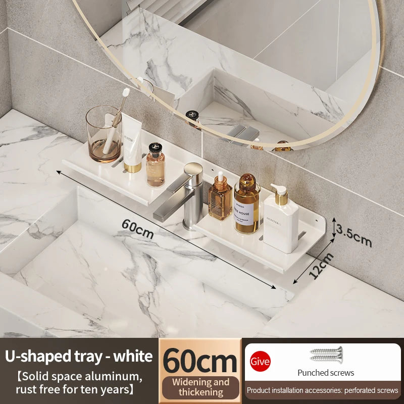 Badezimmerregal, Badezimmerregal, Toilettenlagerregal, Toilette, Küchenraum, Aluminium, zum Aufhängen an der Wand, stanzfreies Regal