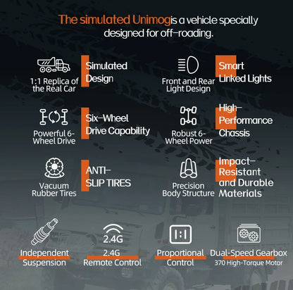 C8823 6WD RC Car 1/18 Off-road Remote Control Vehicle 2.4G High Speed Climbing Transport Rescue Crawler Model Toys for Children.