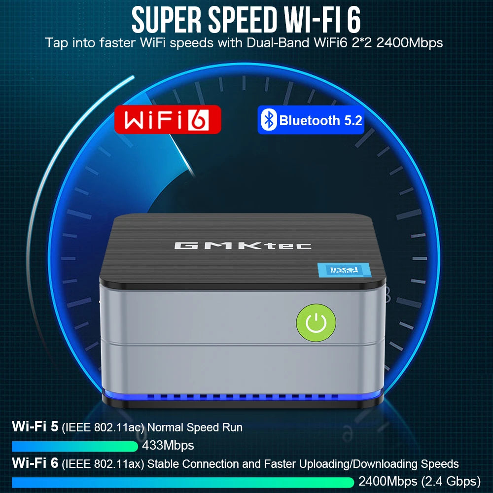 GMKtec G2 Mini PC Windows 11 Pro Intel 12th Gen Alder Lake N100 Mini PC DDR5 12GB RAM 512GB ROM WiFi 6 BT5.2 Desktop Computer.