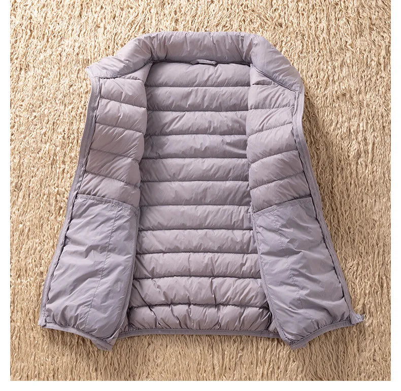 12 Farben 90% weiße Enten Daunen Frauen ärmellose Jacken 2023 Neuankömmlinge weibliche ultraleichte packbare Weste Frauen Mäntel