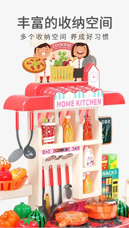 Children's Home Cooking Simulator Kitchen Set Kitchen Girls Cooking Spray Dining Table Toys Christmas Gifts