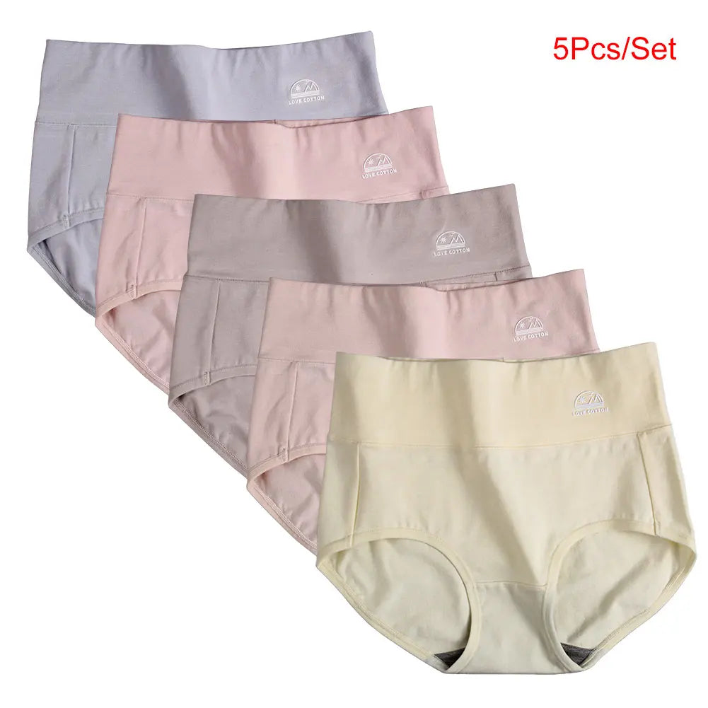 5 Pack Women's Cotton High Waisted Underwear - Tummy Control & Butt Lift, Graphene Antibacterial, Breathable Comfort, No Ride Up.