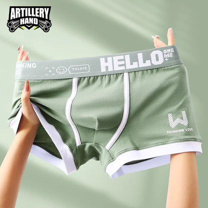 1/3PCS männer Boxer Baumwolle Shorts Höschen Weichen Brief Gürtel Atmungs Mode Sport Männer Boxer Mid-taille vier Ecke Hosen