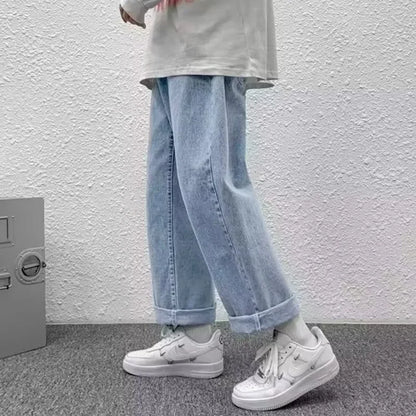 2025 Men Baggy Casual Jeans Male High Street Straight Leg Denim Pants American Classic Retro Summer Casual Long Trousers
