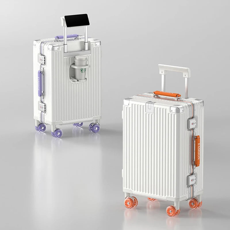 20-Zoll-Kompaktgepäck 26-Zoll-Trolley-Koffer mit großem Fassungsvermögen und Aluminiumrahmen für Männer und Frauen Reisekoffer.