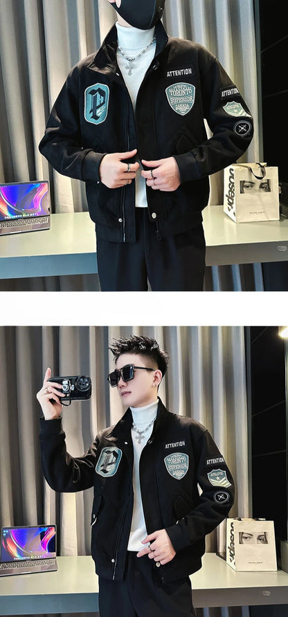 Male Bomber Jackets Stand Collar Short Korean Reviews Many Original Brands Men's Quilted Padded Coats Winter Casual Stylish Work.