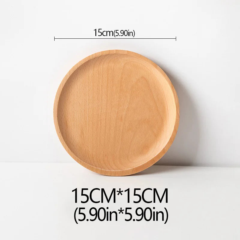 Wood Beech Plate Fruit Plate Oval Pallet trays decorative Candy Rectangular Dessert Dinner Tableware Tray, Kitchen Accessories.
