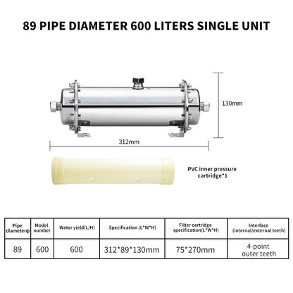 DIVEDEER Under-sink Water Purifier Central Whole-house High-flow Yellow Mud Water Tap Water Pipeline Filter Water Purifier.