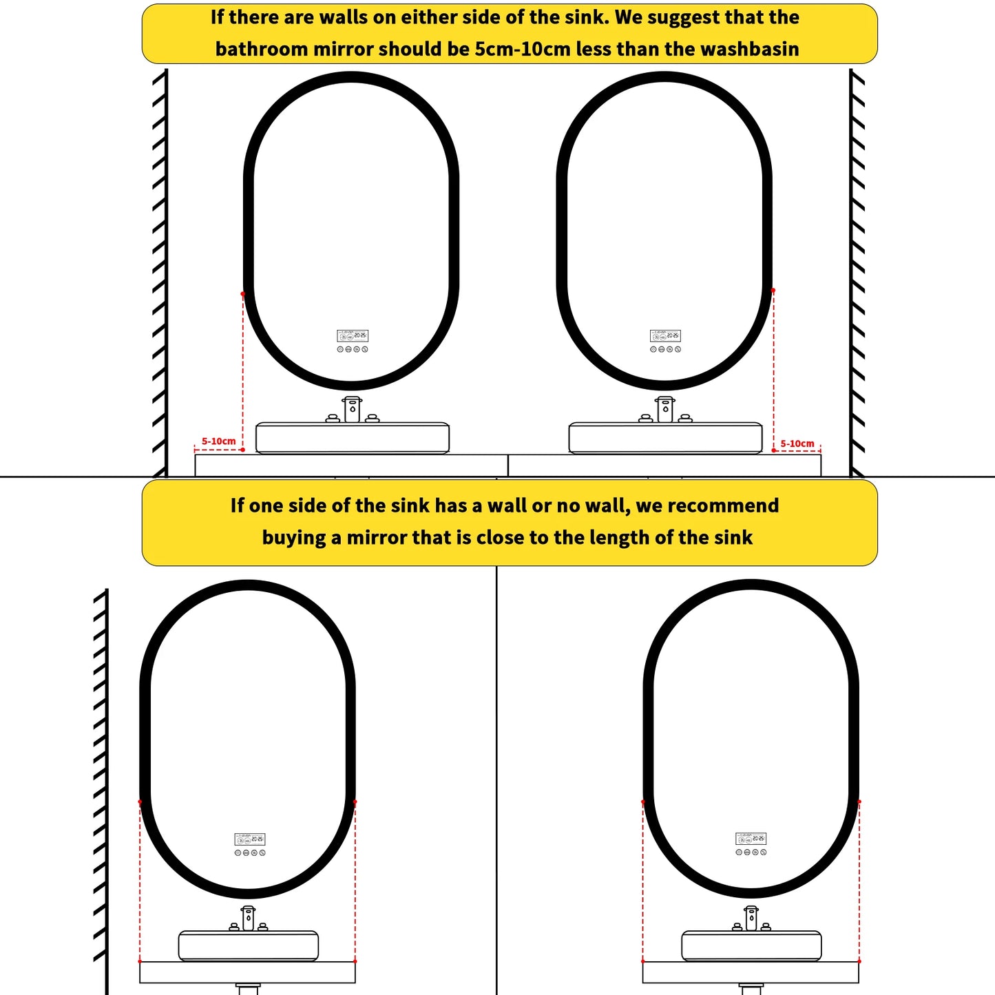 LUVODI 20 x 32 Zoll beleuchteter Bluetooth-Badezimmerspiegel mit Hintergrundbeleuchtung, beleuchteter, dimmbarer Kosmetikspiegel mit Zeitumsanzeige, Antibeschlag