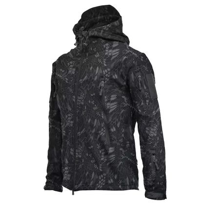 Military Shark Skin Soft Shell Jackets Men Tactical Windproof Waterproof jacket men Army Combat Jackets Mens Hooded Bomber Coats.