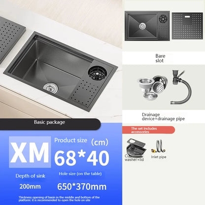 Cup Washer Hidden Bar Kitchen Sink Stainless Steel Invisible Single Sinks with Lid Garden Hotel Apartment Small Basin