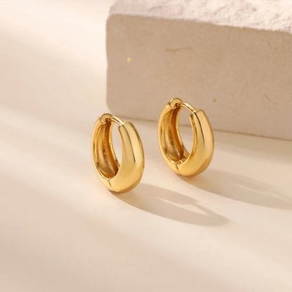 Classic Hoop Earrings for Women Chunky Stainless Steel Gold Color Earring 2025 Trend New in Minimalist Pendientes Jewelry aretes.