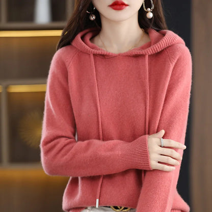 Frauen Pullover Pullover Mit Kapuze Jumper Koreanische Lose Feste Langarm Casual Herbst Winter Dicke Warme Gestrickte Pullover.