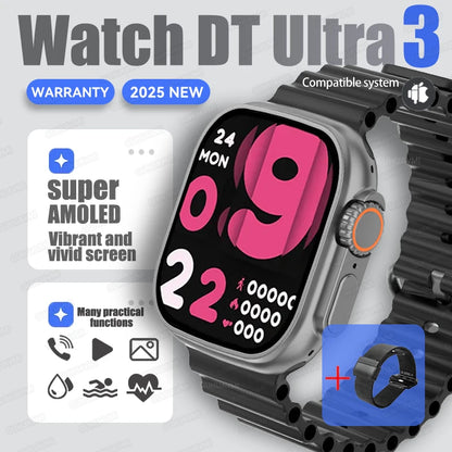 DT Ultra 3 Smartwatch Amoled Screen 4GB MP3 MP4 Player Bluetooth Network Sharing APP Store ChatGPT Smart AI Watch Men Sportwatch