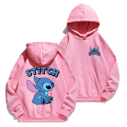 Stitch Hoodie Autumn/Winter Hoodie European and American Cartoon Anime Hoodie Loose Clothes Couple's Hoodie Coat.