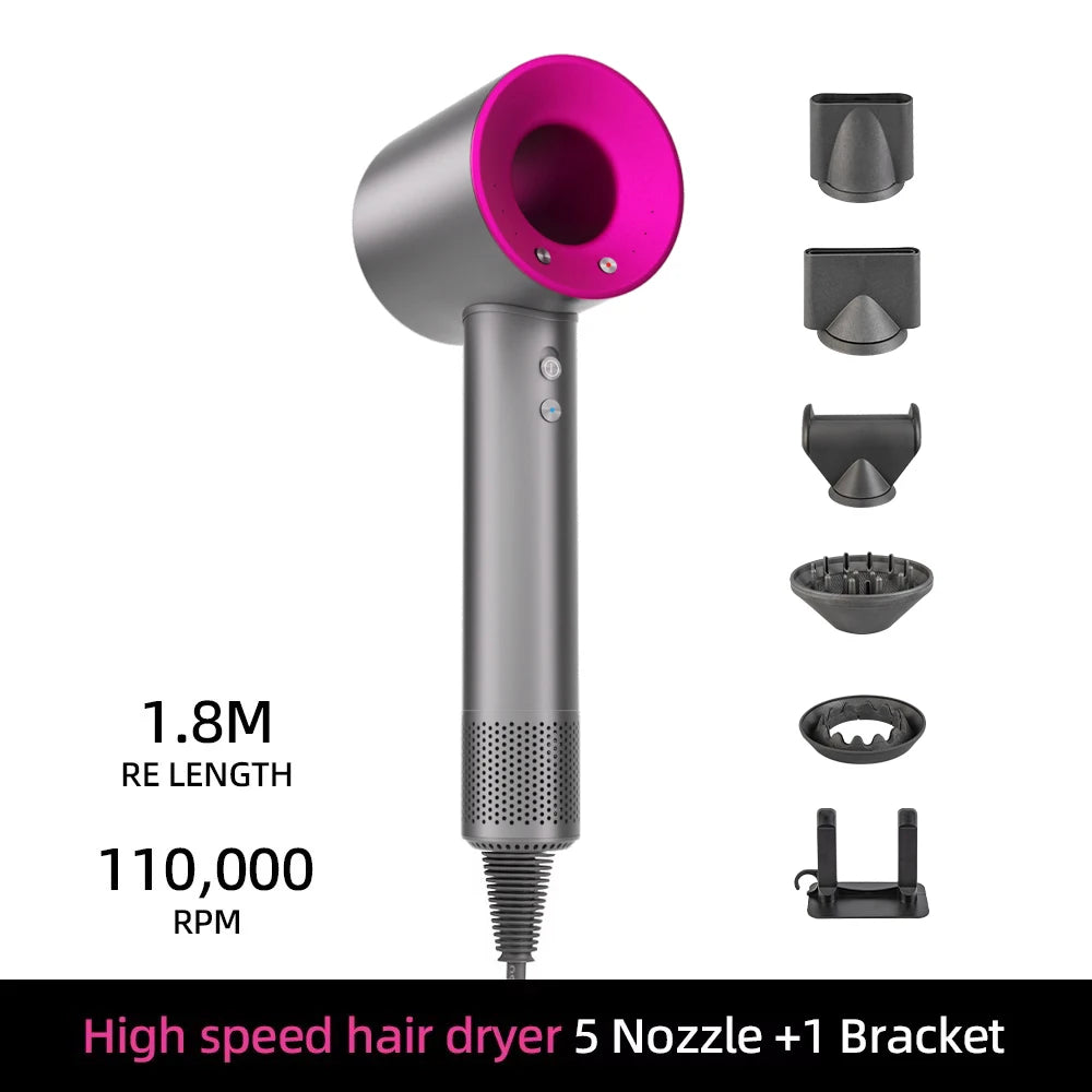 Negative ion hair dryer with high speed and no blades High power silent and quick drying Portable, suitable for home and travel.