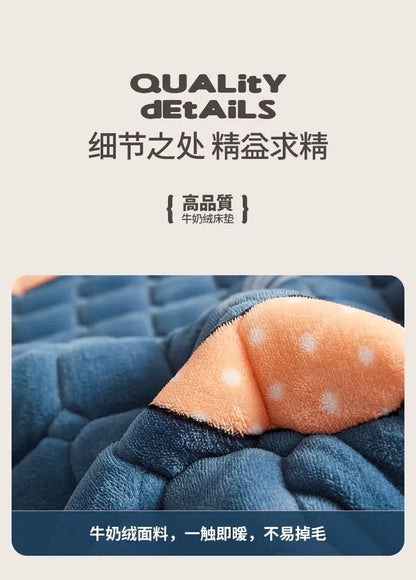 Winter Warm Velvet Mattress Toppers Thick Bed Mattress Cover Bedspread Bed Linens Thin Tatami Floor Mat Single Double Bed Sheet.