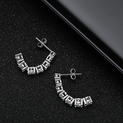 KNOBSPIN D VVS1 Moissanite Pandent Earrings for Woman Wedding Jewely with GRA s925 Sterling Sliver Plated 18k White Gold Earring.